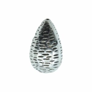 Drop Bead – Patterned - 40mm – Antique Silver