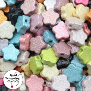 Flower Bead – Flat - 14mm – Metallic Mix