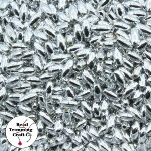 Rice Bead – 3 x 6mm - Silver - Price per gram