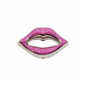 Mouth Bead – 26mm - Pink / Gold