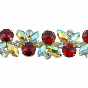 Crystal Trimming - 30mm - Mix Colour / Gold - Price per centimeter