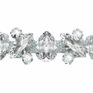 Crystal Trimming - 19mm - Crystal / Silver - Price per centimeter