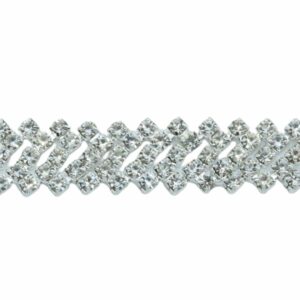 Crystal Trimming - 16mm - Crystal / Silver - Price per centimeter