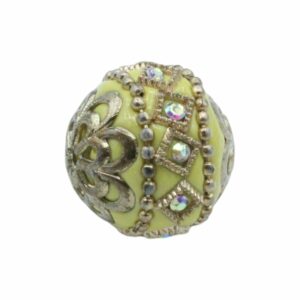Embellished Bead – 20mm - Yellow / Gold