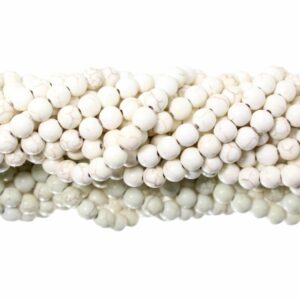 Imitation Howlite – 8mm – Round - White - 39cm Strand