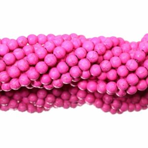 Imitation Howlite – 8mm – Round - Matte Pink - 39cm Strand