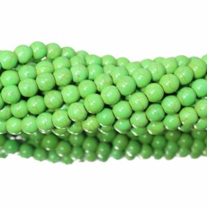 Imitation Howlite – 8mm – Round - Green - 39cm Strand