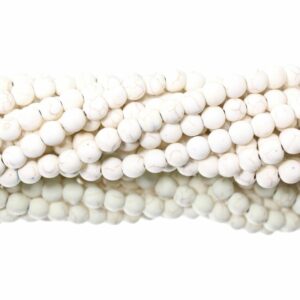 Imitation Howlite – 8mm – Round - Matte White - 39cm Strand