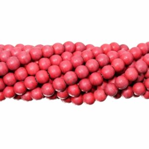 Imitation Howlite – 8mm – Round - Matte Red - 39cm Strand