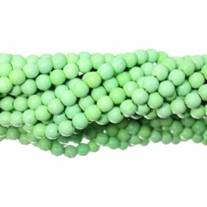 Imitation Howlite – 8mm – Round - Matte Green - 39cm Strand