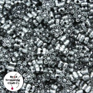 Flower Bead - 7mm - Antique Silver - Price per gram