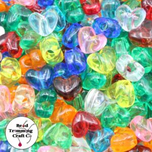 Heart Pony Bead - 13mm - Transparent Mix