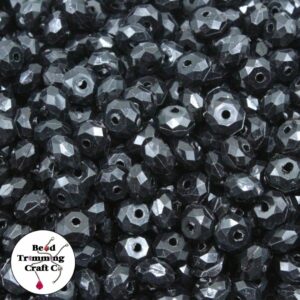 Briolette Faceted - 8mm - Black - Price per Gram