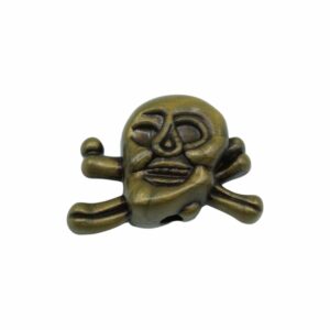 Skull & Bones Bead – 34mm – Antique Brass