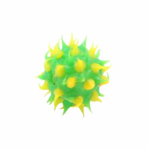 Punk Rubber Spike Bead - 14mm - Green / Yellow