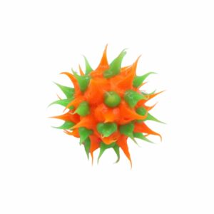 Punk Rubber Spike Bead - 14mm - Orange / Green