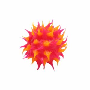 Punk Rubber Spike Bead - 14mm - Pink / Orange
