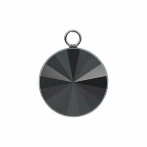 Rivoli Charm - Swarovski Crystal - 14mm - Stainless Steel - Jet