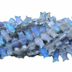 Fish Bead - 15 x 8mm - 84cm Strand - Bermuda Blue