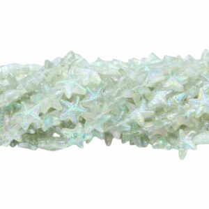 Starfish Bead - 15mm - 70cm Strand - Luminous Green