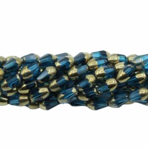 Faceted Drop Bead - 7mm - 33cm Strand - Zircon TP / Gold