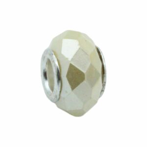 Shell Bead - Faceted - Large Hole - 15mm - Cream