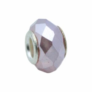 Shell Bead - Faceted - Large Hole - 15mm - Mauve