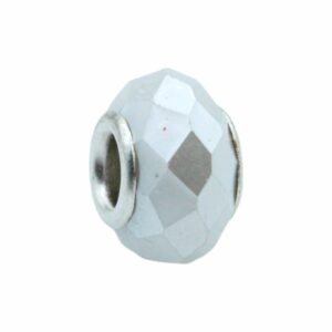 Shell Bead - Faceted - Large Hole - 15mm - White