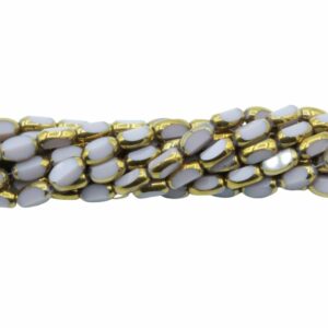 Faceted Oval Bead - 7mm - 34cm Strand - Grey Opal / Gold