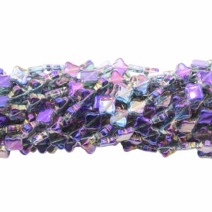Tribal Cross Bead - 9mm - Heliotrope - 85cm Strand