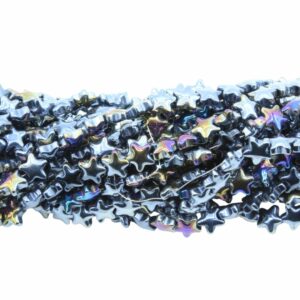 Star Bead - 9mm - Bermuda Blue - 70cm Strand