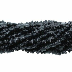 Star Bead - 9mm - Jet - 70cm Strand
