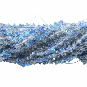 Star Bead - 9mm - Iridescent Blue - 70cm Strand