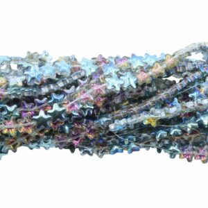 Star Bead - 9mm - Iridescent Green - 70cm Strand