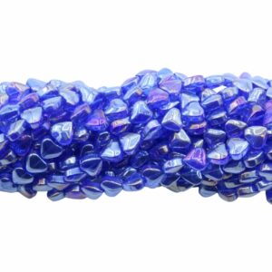 Heart Bead - 8mm - Sapphire AB - 75cm Strand
