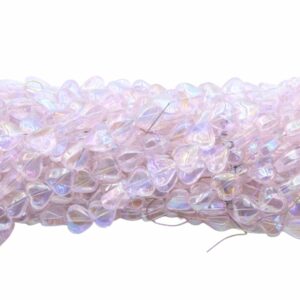 Heart Bead - 8mm - Lt Rose AB - 75cm Strand