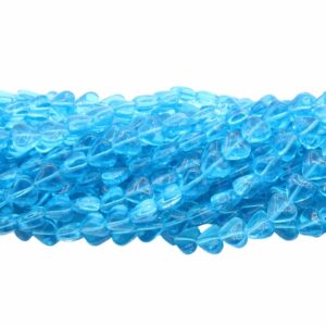 Heart Bead - 8mm - Aqua - 75cm Strand