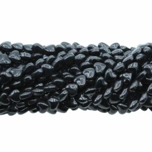 Heart Bead - 8mm - Jet - 75cm Strand