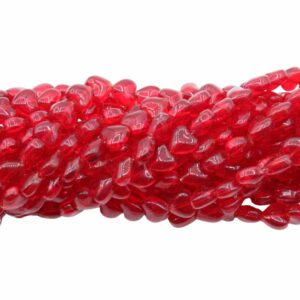 Heart Bead - 8mm - Light Siam - 75cm Strand