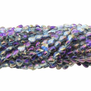 Heart Bead - 8mm - Heliotrope - 75cm Strand