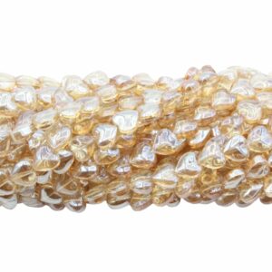 Heart Bead - 8mm - Golden Shadow - 75cm Strand