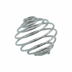 Bead Spring / Coil Cage - 18 x 15mm - Antique Silver