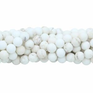 White Howlite Matte - 8mm Round - 39cm Strand