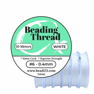Beading Thread – Nylon – 0.4mm - 50 Meters – White