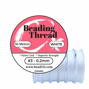 Beading Thread – Nylon – 0.2mm - 50 Meters – White