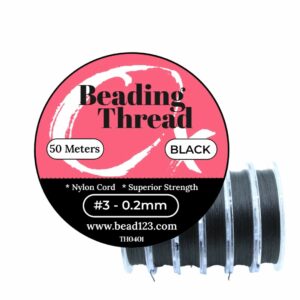 Beading Thread – Nylon – 0.2mm - 50 Meters – Black
