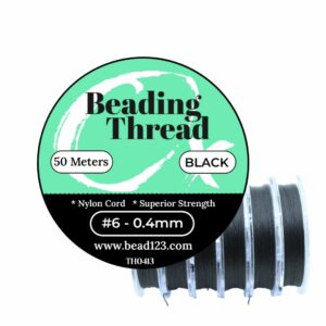 Beading Thread – Nylon – 0.4mm - 50 Meters – Black