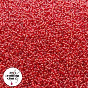 Seed Bead - 15/0 - Dark Red Silverlined - Price Per Gram