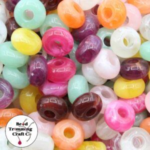 Rondelle Bead - 14mm - Marble Mix