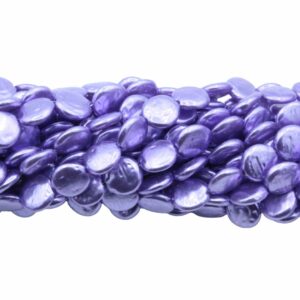 Coin Pearls - 13mm - Purple - 55cm Strand